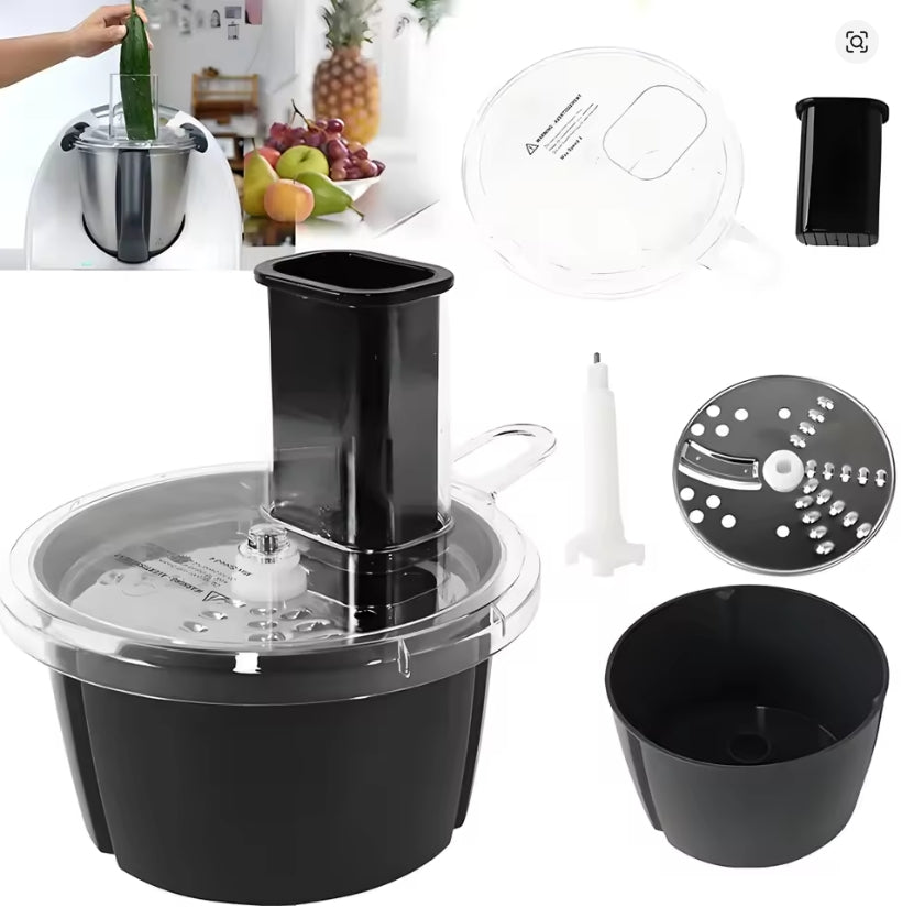 Food processor cutter parts close-up