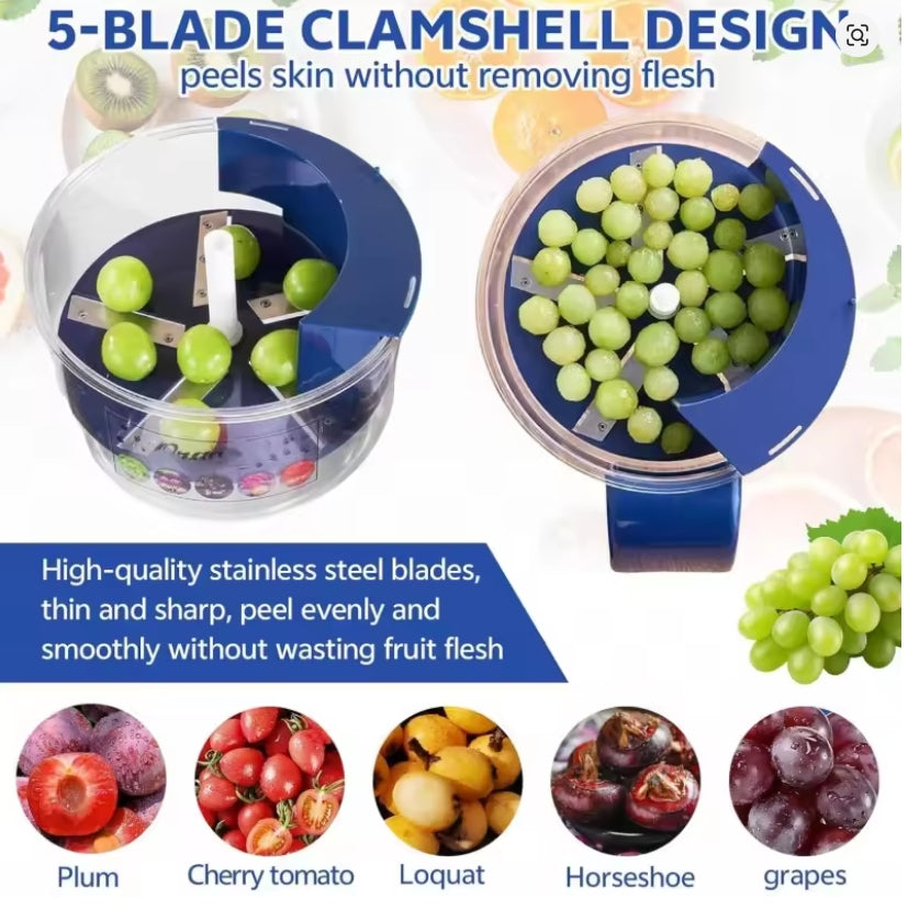 Rechargeable Electric Fruit & Vegetable Peeler | Portable Automatic Peeling Tool for Grapes, Cherry Tomatoes & Garlic