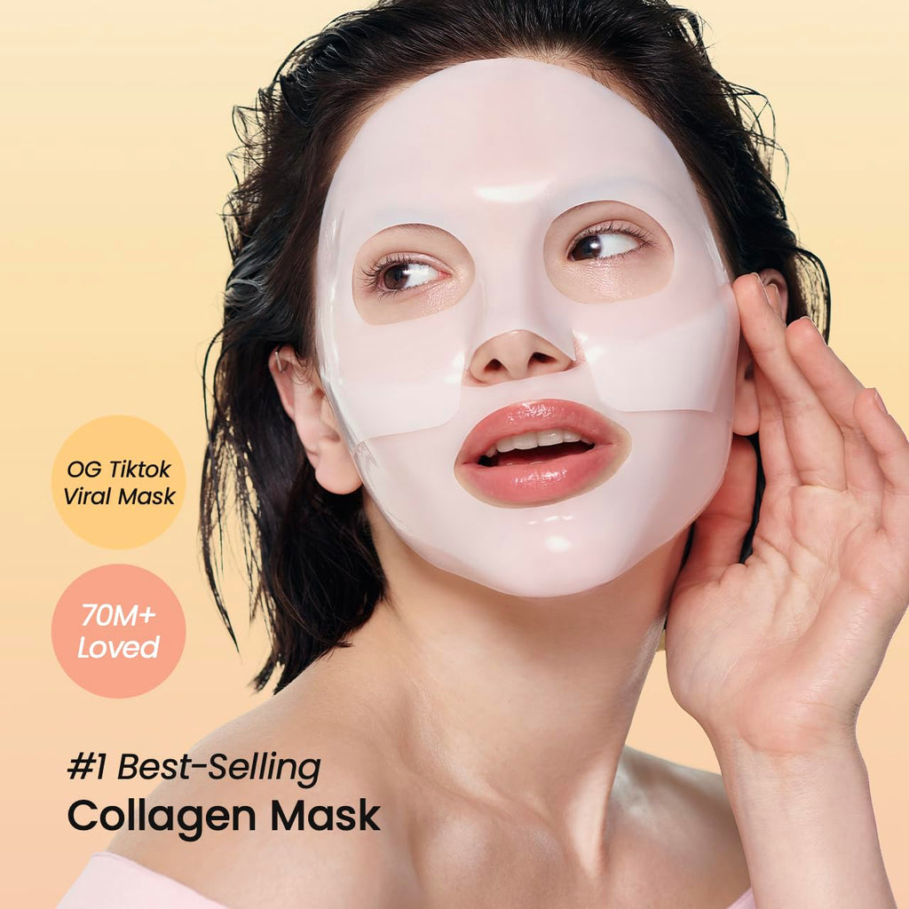 BIODANCE Bio Collagen Real Deep Mask, Hydrating Overnight Hydrogel Mask, Minimizing Pores, Improving Elasticity, 34g x 4ea