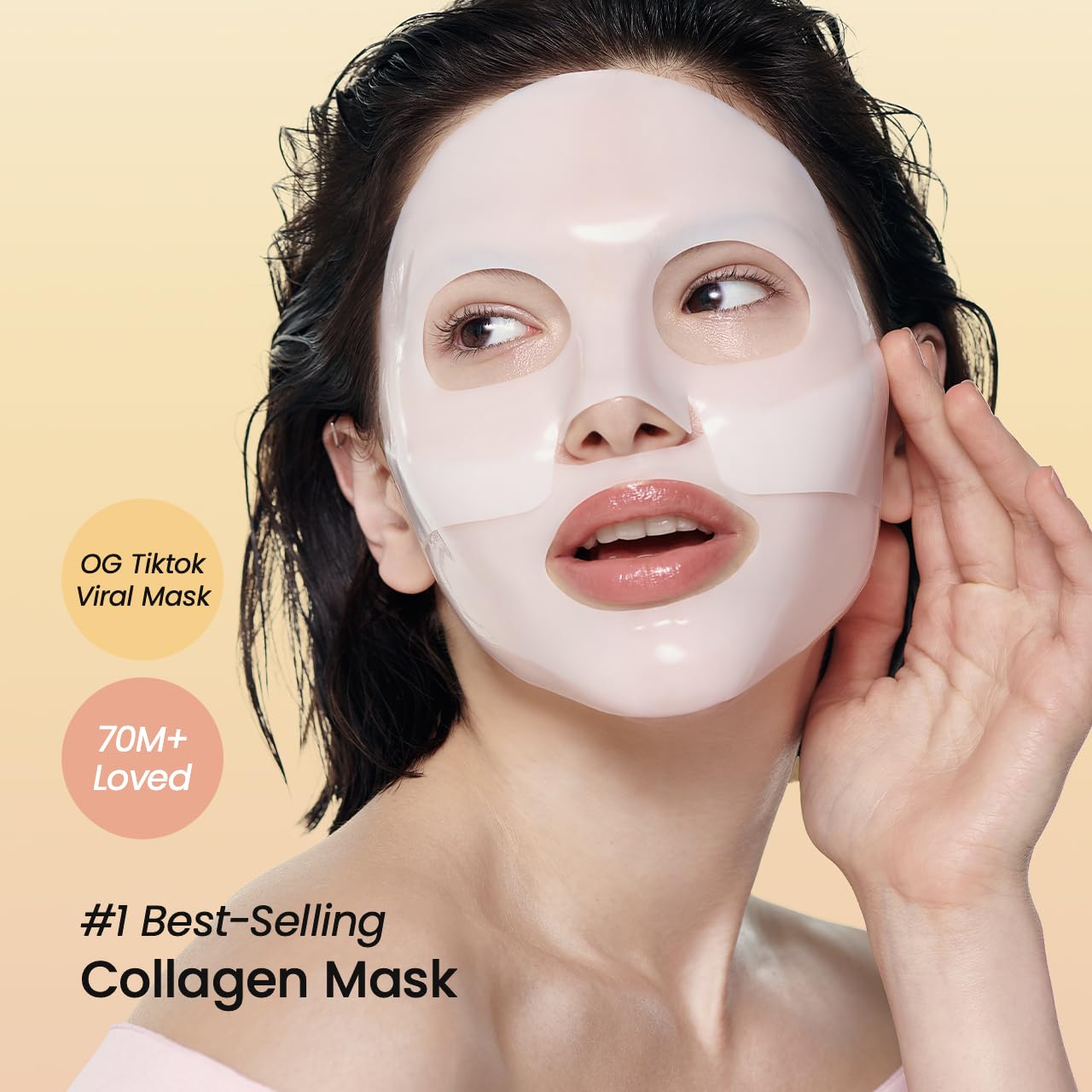 BIODANCE Bio Collagen Real Deep Mask, Hydrating Overnight Hydrogel Mask, Minimizing Pores, Improving Elasticity, 34g x 4ea