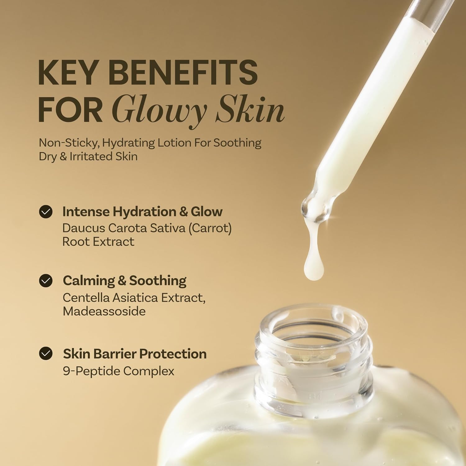 ONGREDIENTS Skin Barrier Calming Lotion | Lightweight Moisturizer for Dry, Sensitive Skin | Centella, 9-Peptide Complex, Glucose, Soothing, Calming, Hydrating | Vegan, Korean skincare