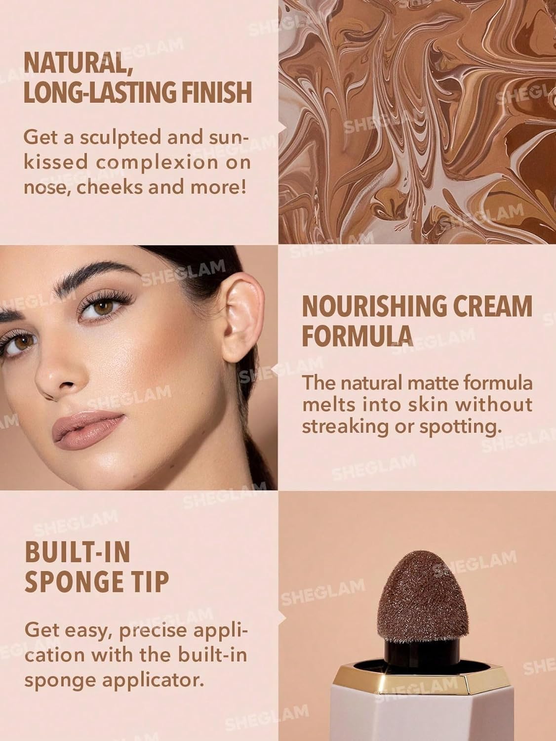 SHEGLAM Sun Sculpt Cool Toned Liquid Contour Stick Long Lasting Cream Bronzer Makeup