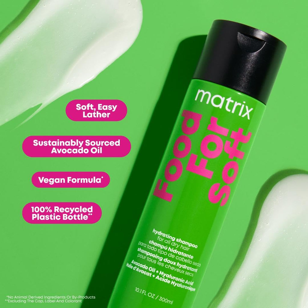 MATRIX Food For Soft Shampoo for Dry, Vulnerable Hair - Moisturizes, Softens and Smooths With Avocado Oil and Hyaluronic Acid, Vegan