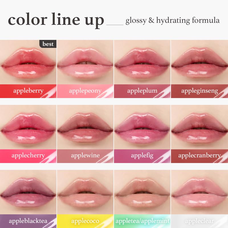NOONI Korean Lip Oil - Applewine | Long-Lasting, Moisturizing, Plumping