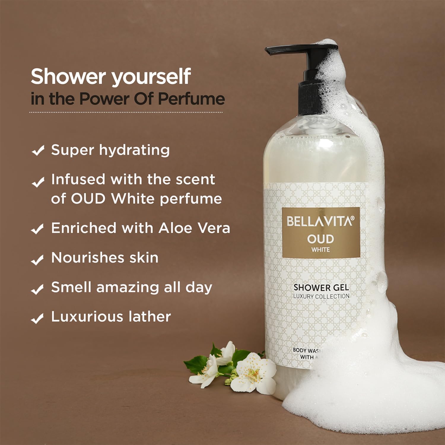 B.ella Vita Luxury OUD WHITE Body Wash Shower Gel for Women & Men | 500ml