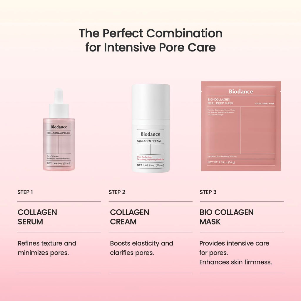 BIODANCE Bio Collagen Real Deep Mask, Hydrating Overnight Hydrogel Mask, Minimizing Pores, Improving Elasticity, 34g x 4ea